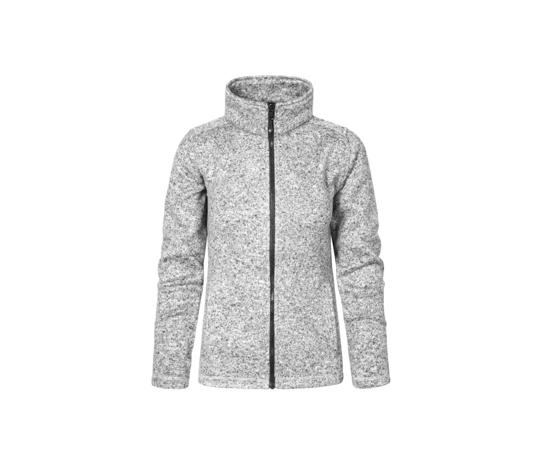 Veste polaire tricotée «C+» femme – Gris chiné