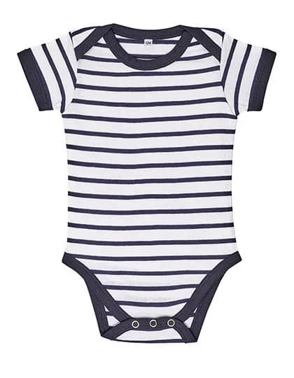 Baby Striped Bodysuit Miles – Weiss / Marine