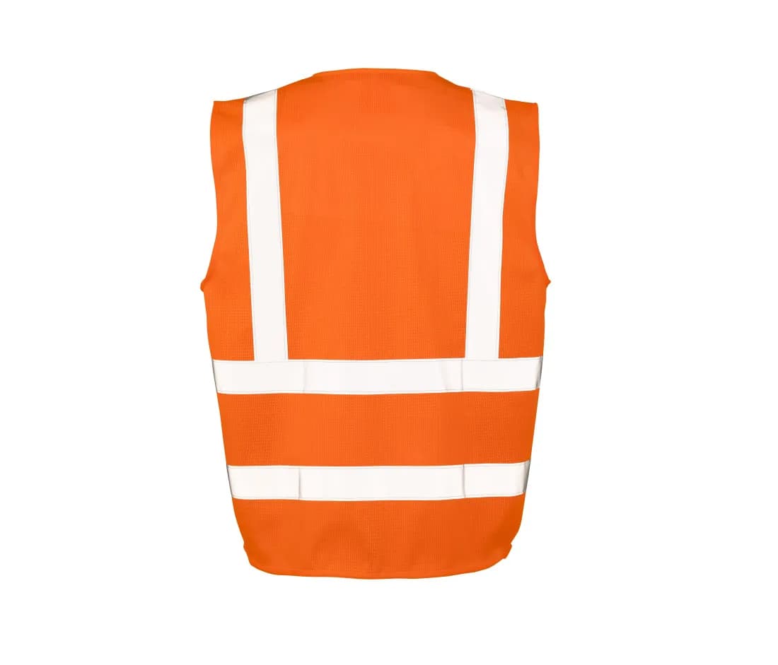 Gilet haute visibilité en filet «Executive Cool» – Orange fluo – vue de dos