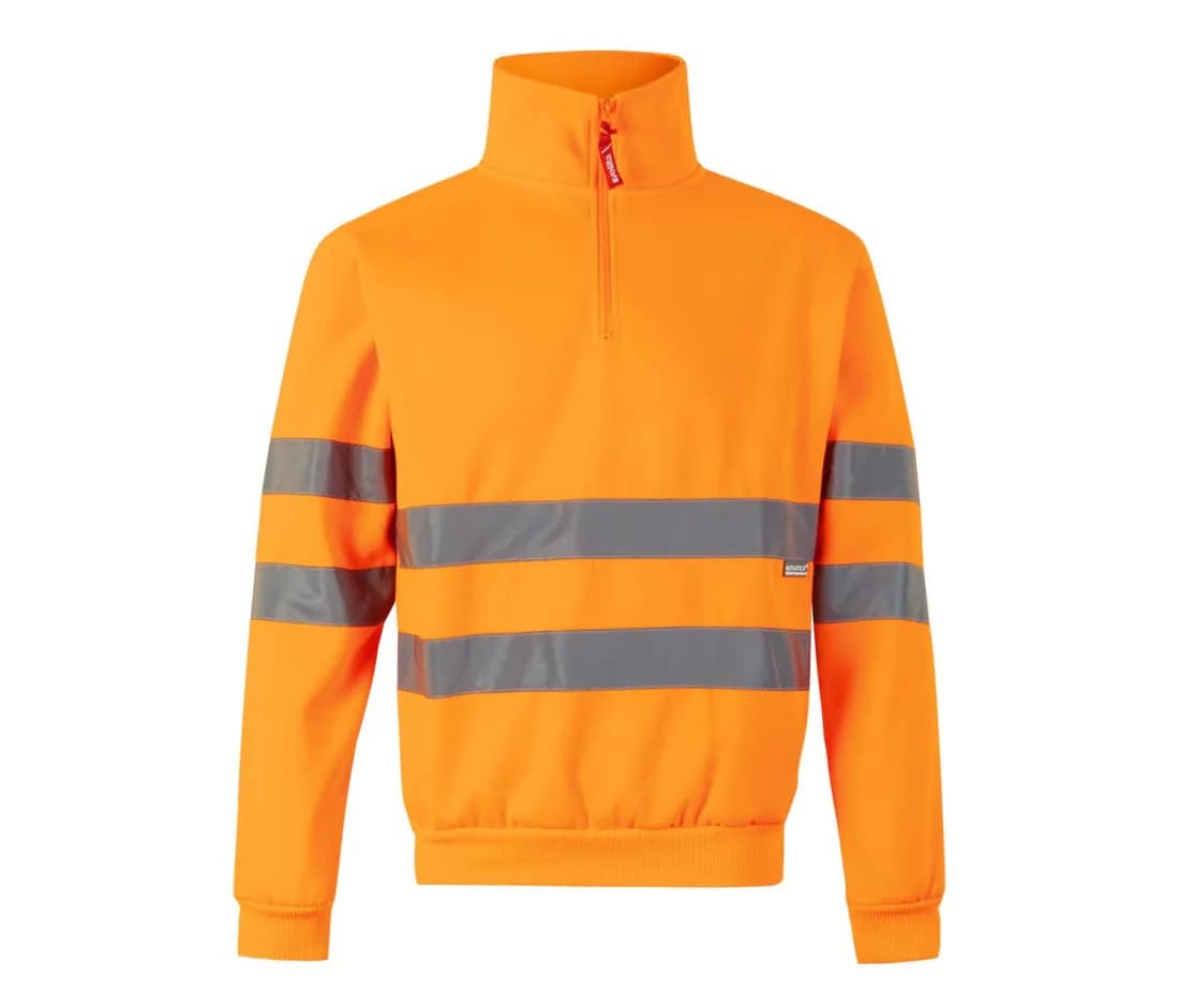 Sweat Demi-Zippé Haute Visibilite – Orange fluo