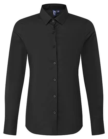 Women’s Long Sleeve ‘Recyclight’ Poplin Shirt – Schwarz