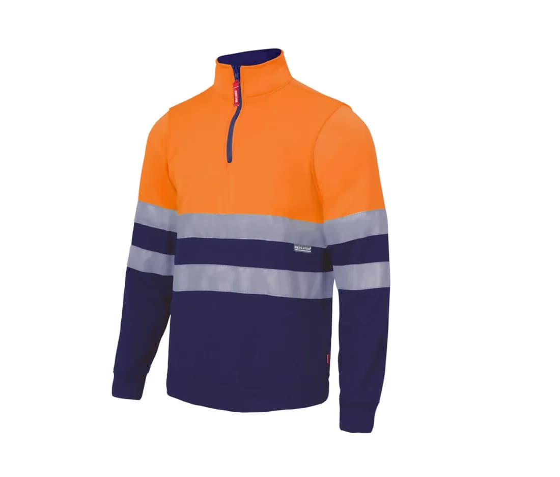 Sweat Bicolore Demi-Zippé