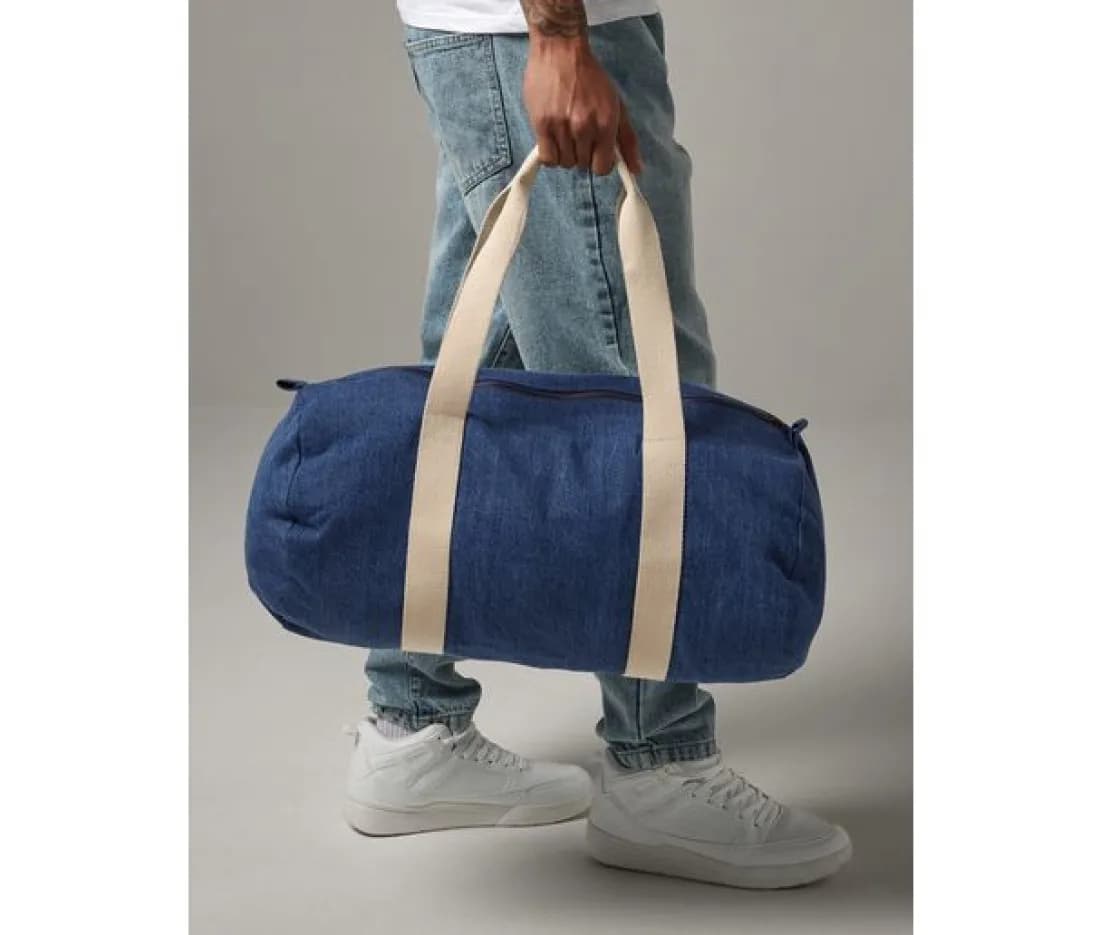 Denim Barrel Bag