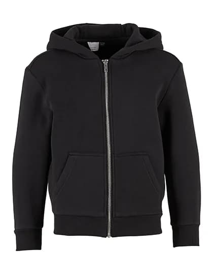 Kids Fluffy Zip Hoody – Schwarz