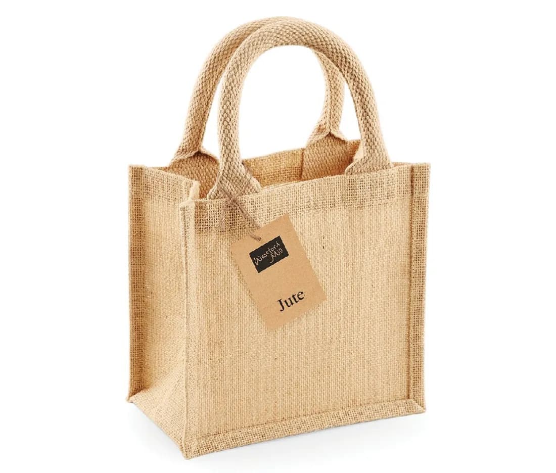 Kleine Geschenktasche aus Jute – Natur