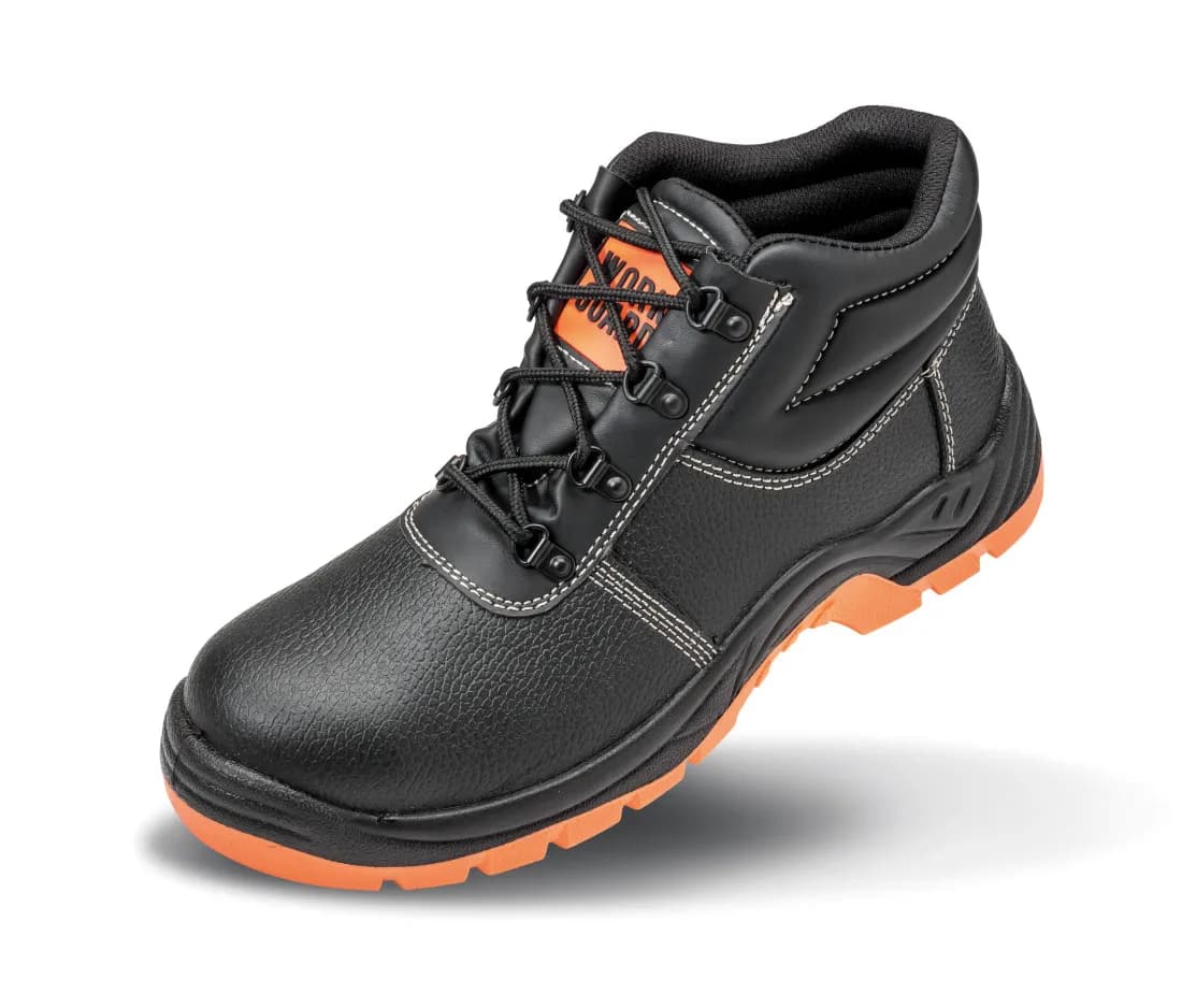 Chaussures de sécurité Defence avec embout acier – Noir / Orange