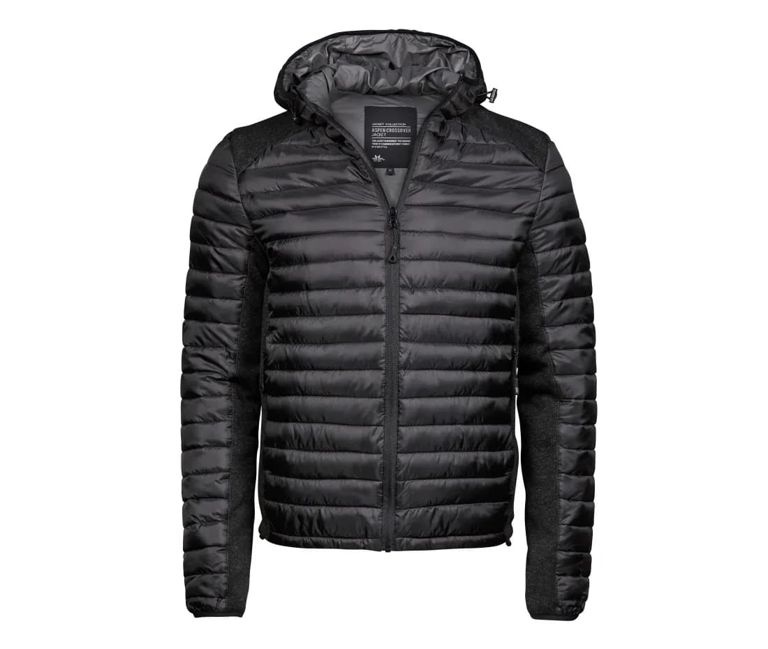 Outdoor-Jacke mit Kapuze «Crossover» – Schwarz / Schwarz meliert
