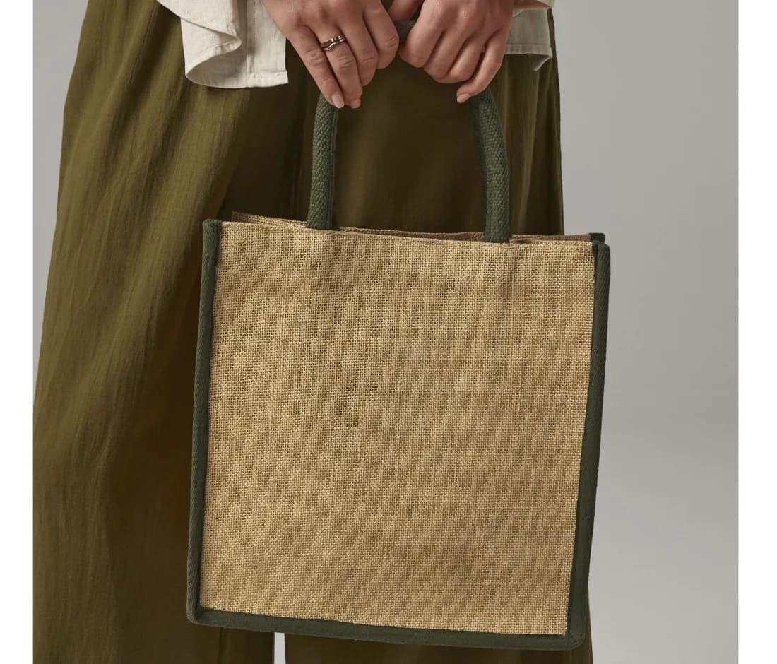 Natural Starched Jute Midi Tote