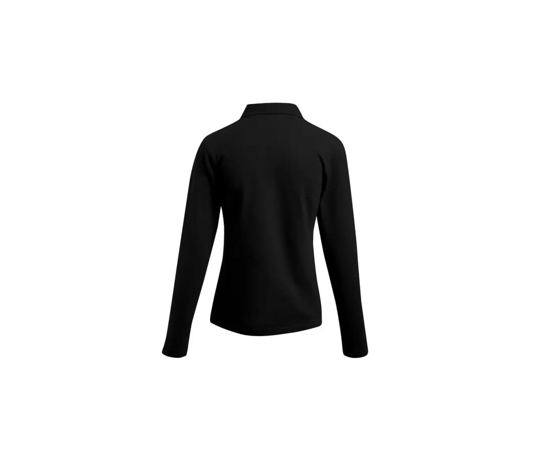 Polo épais manches longues femme – Noir – vue de dos