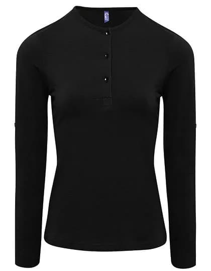 Women’s Long-John Roll Sleeve Tee – Schwarz
