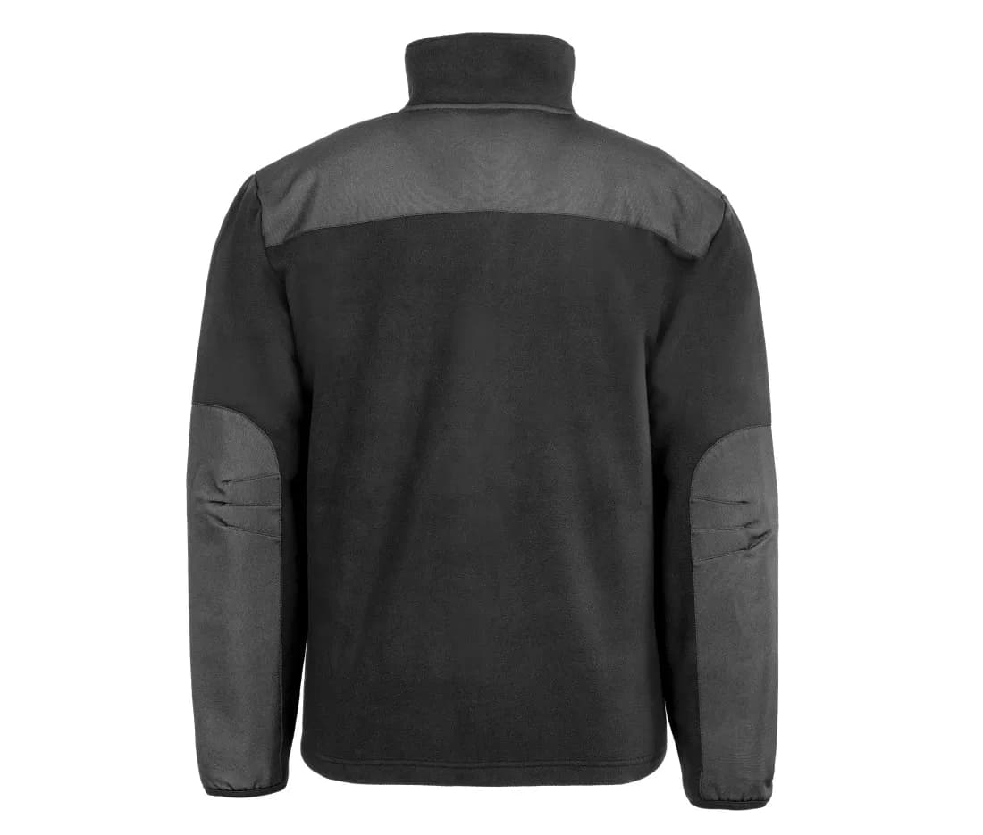 Strapazierfähige Mikrofleecejacke, recycelt – Schwarz – Rückansicht
