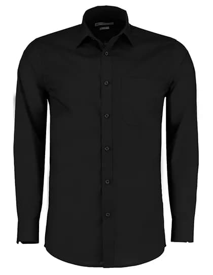 Men’s Tailored Fit Poplin Shirt Long Sleeve – Schwarz