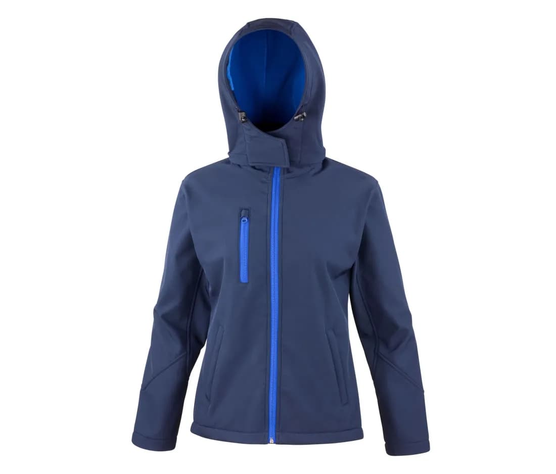 Damen Softshelljacke «Tx Performance» mit Kapuze – Marine / Royalblau