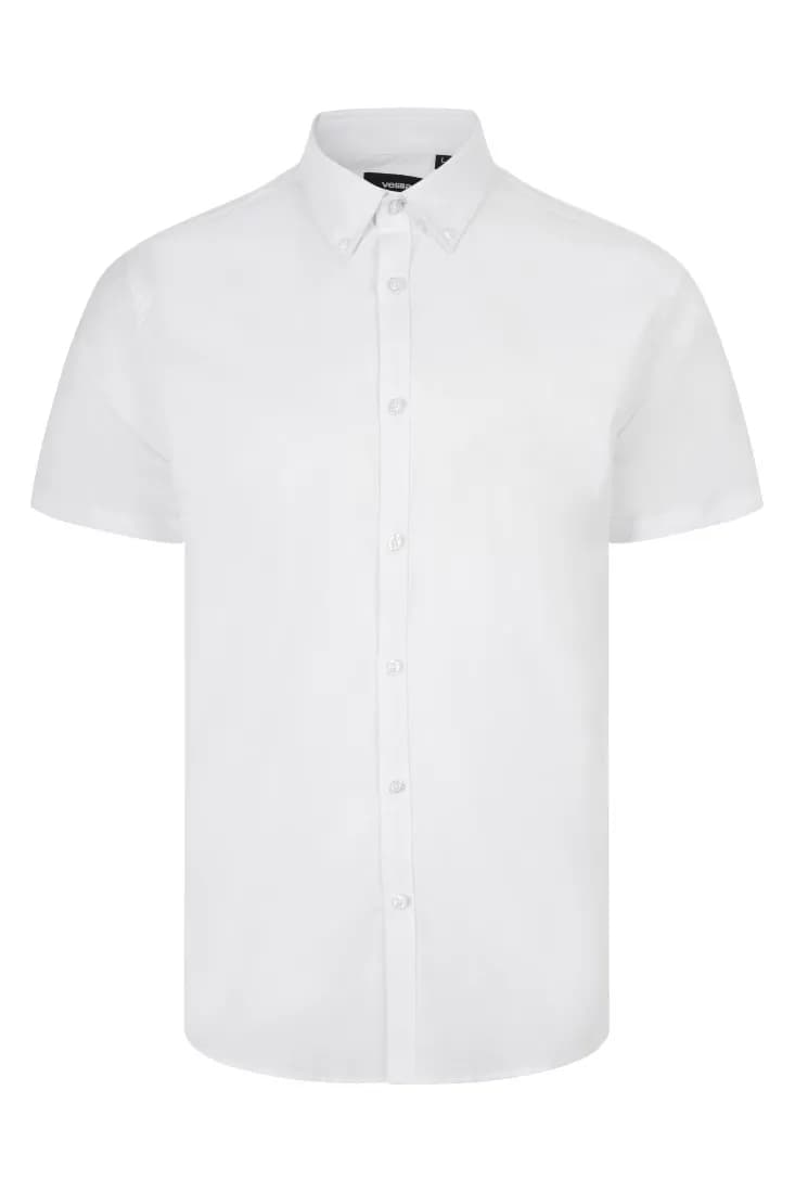 Herren Oxford-Kurzarmhemd – Weiss
