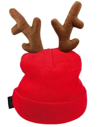 Reindeer Knitted Hat – Rot
