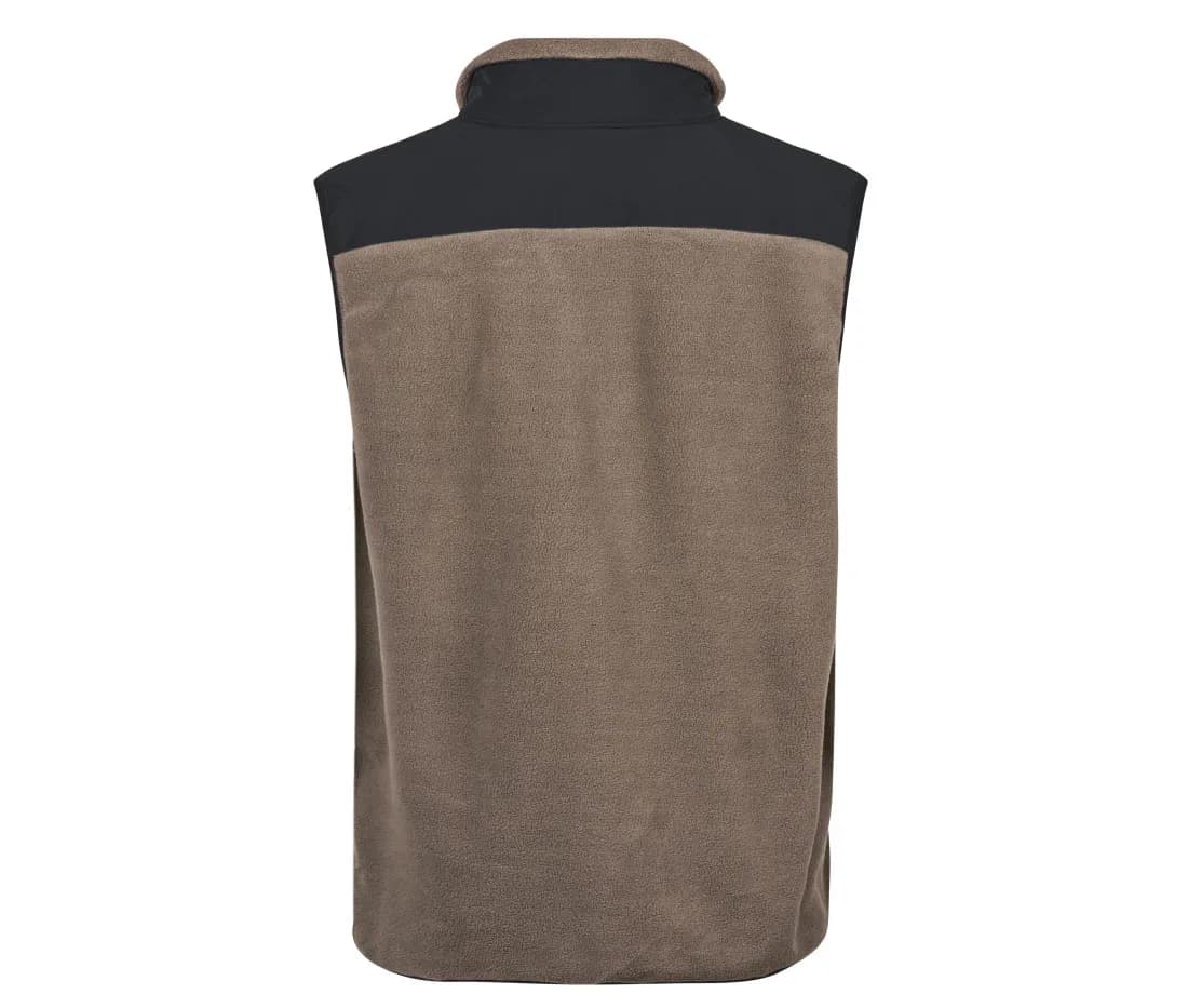 Mountain Fleece Bodywarmer – Sand / Schwarz – Rückansicht