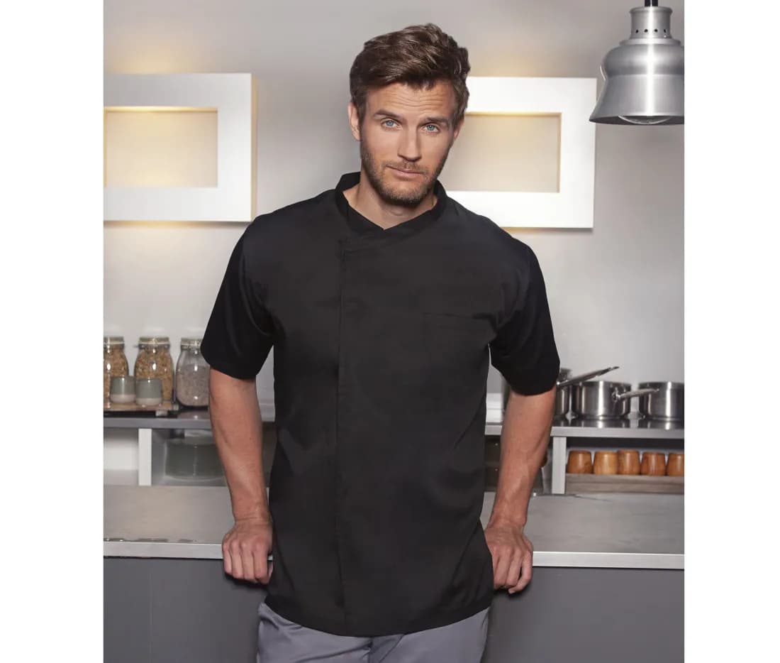 Short Sleeve Throw-Over Chef Shirt Basic