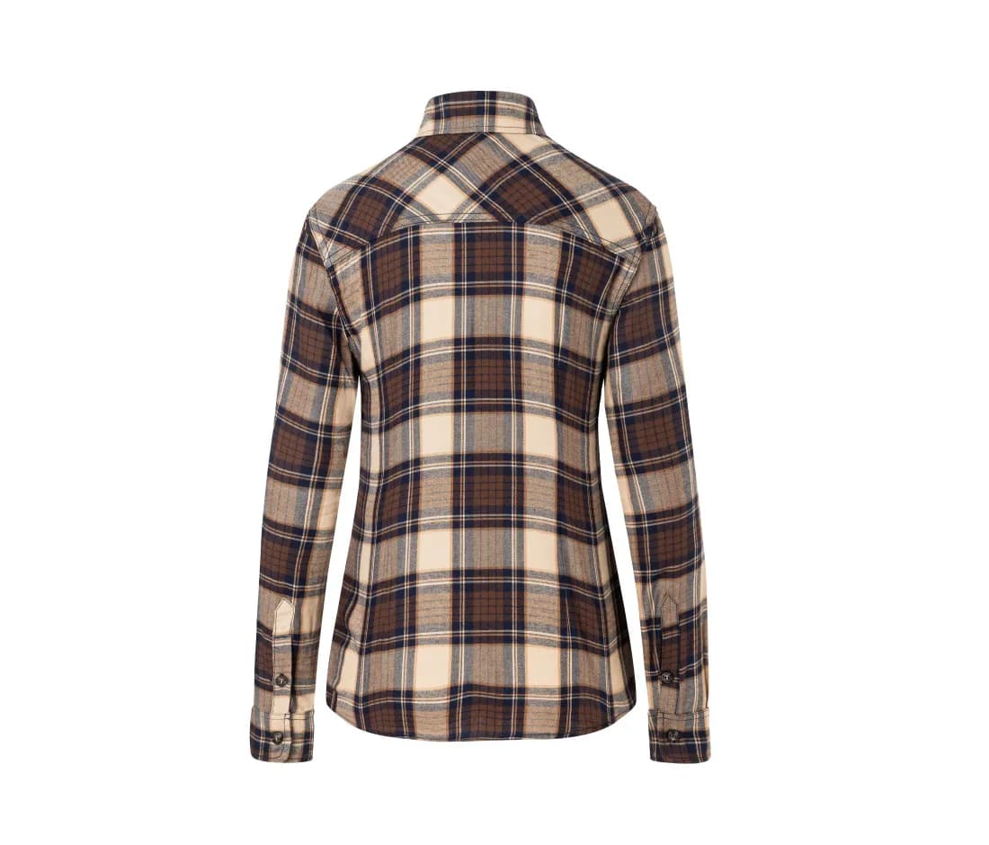 Chemisier à carreaux «Urban-Trend» femme – Sable – vue de dos