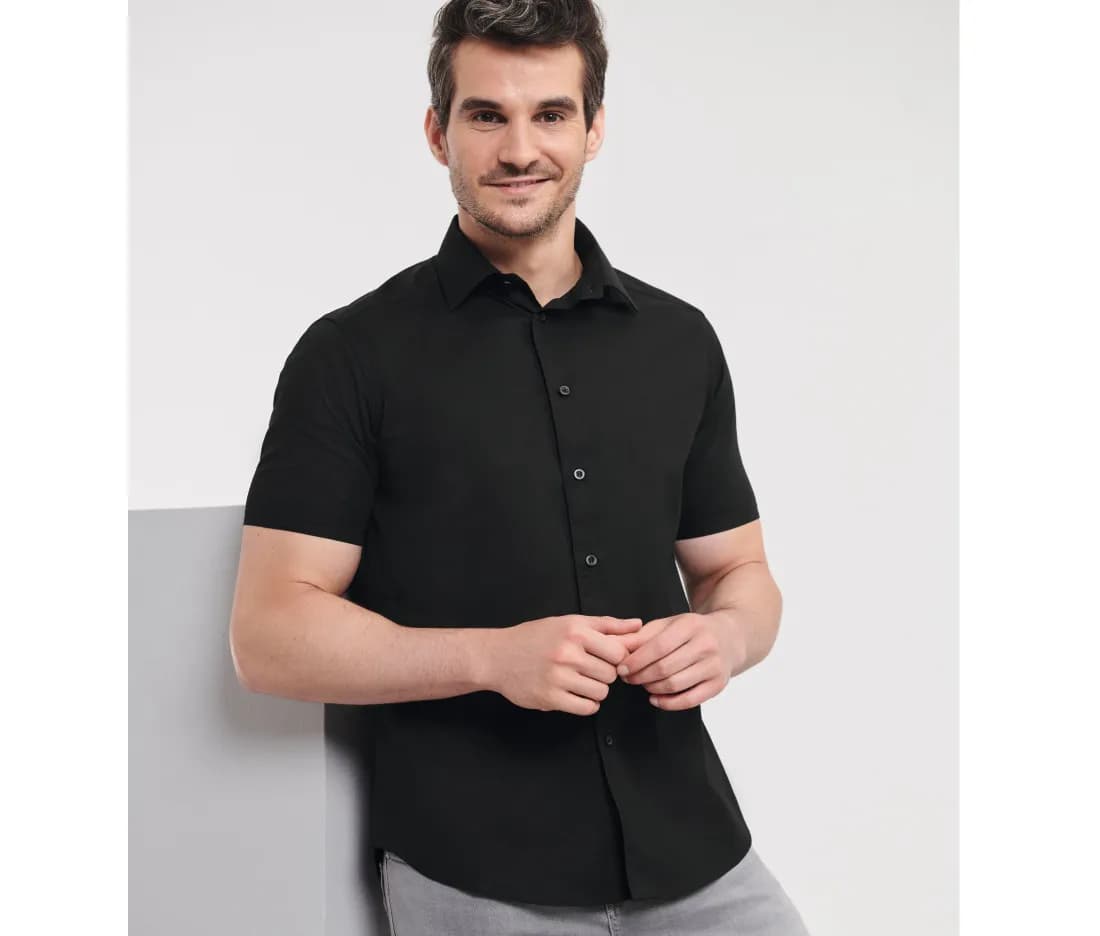 Men's Short Sleeve Fitted Stretch Shirt