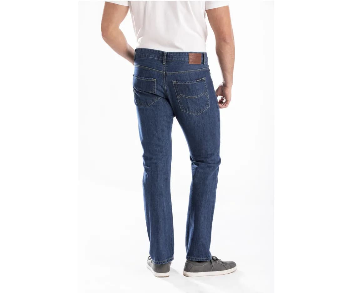 Jean coupe droite stone homme – Bleu – vue de dos