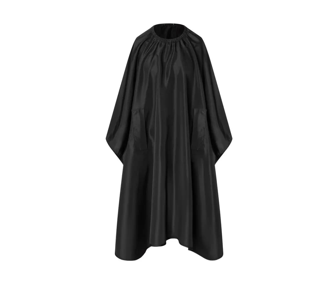 Water-Repellent Hairdresser's Cape with Hand Grips – Noir