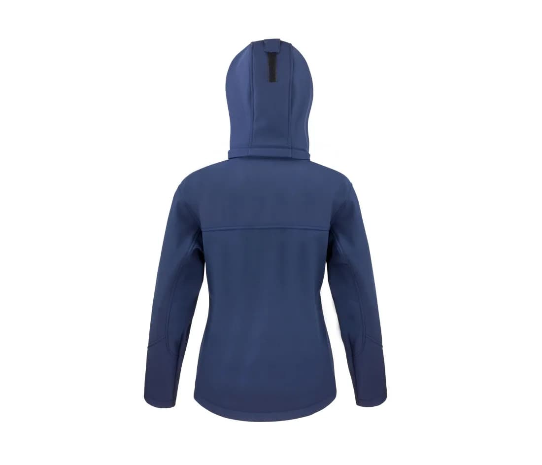 Damen Softshelljacke «Tx Performance» mit Kapuze – Marine / Royalblau – Rückansicht