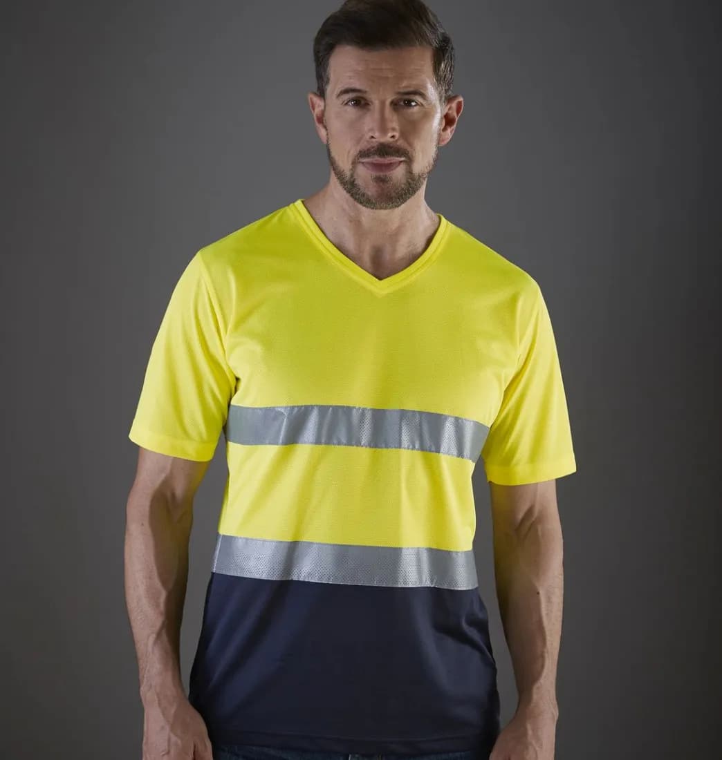 Hi-Vis Top Cool V-Neck T-Shirt
