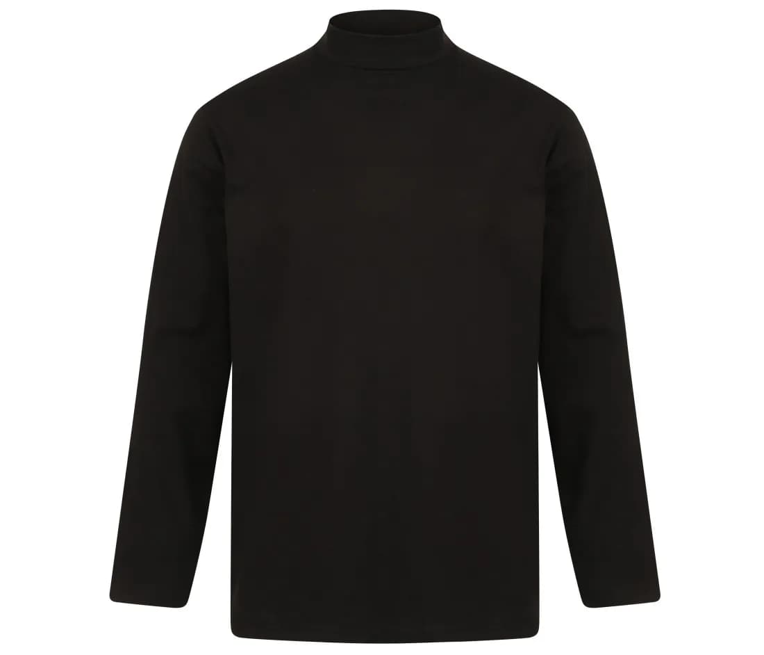 Long Sleeved Roll Neck Top – Schwarz