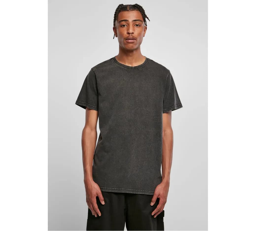 Acid Washed Round Neck Tee