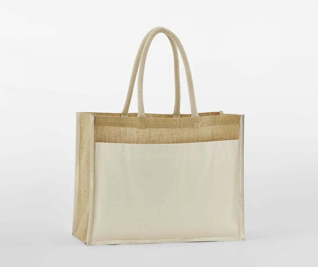 Cotton Pocket Natural Starched Jute Shopper – Natur