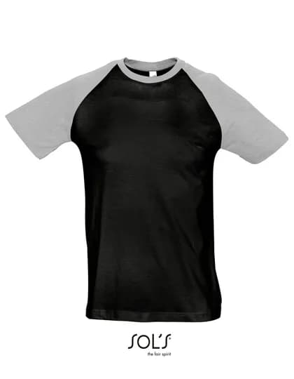 Raglan T-Shirt Funky 150 – Schwarz / Grau meliert