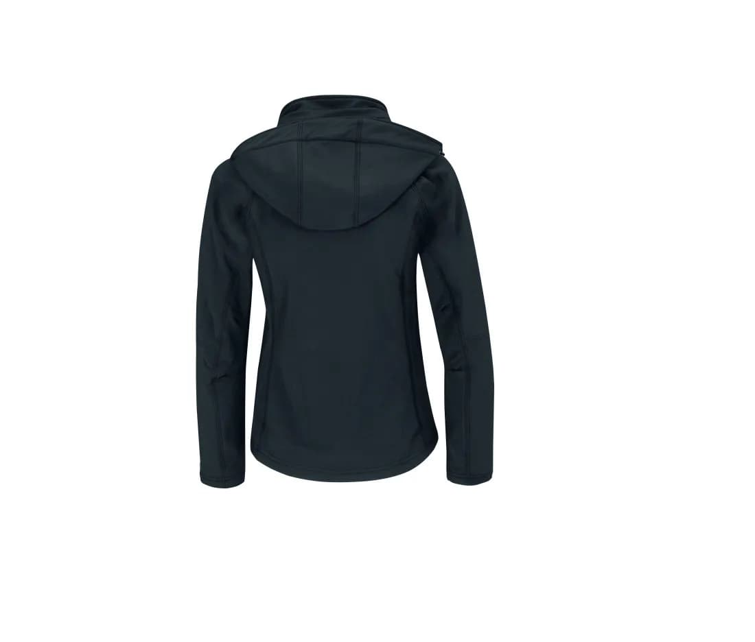 Damen Softshelljacke mit Kapuze – Marine – Rückansicht