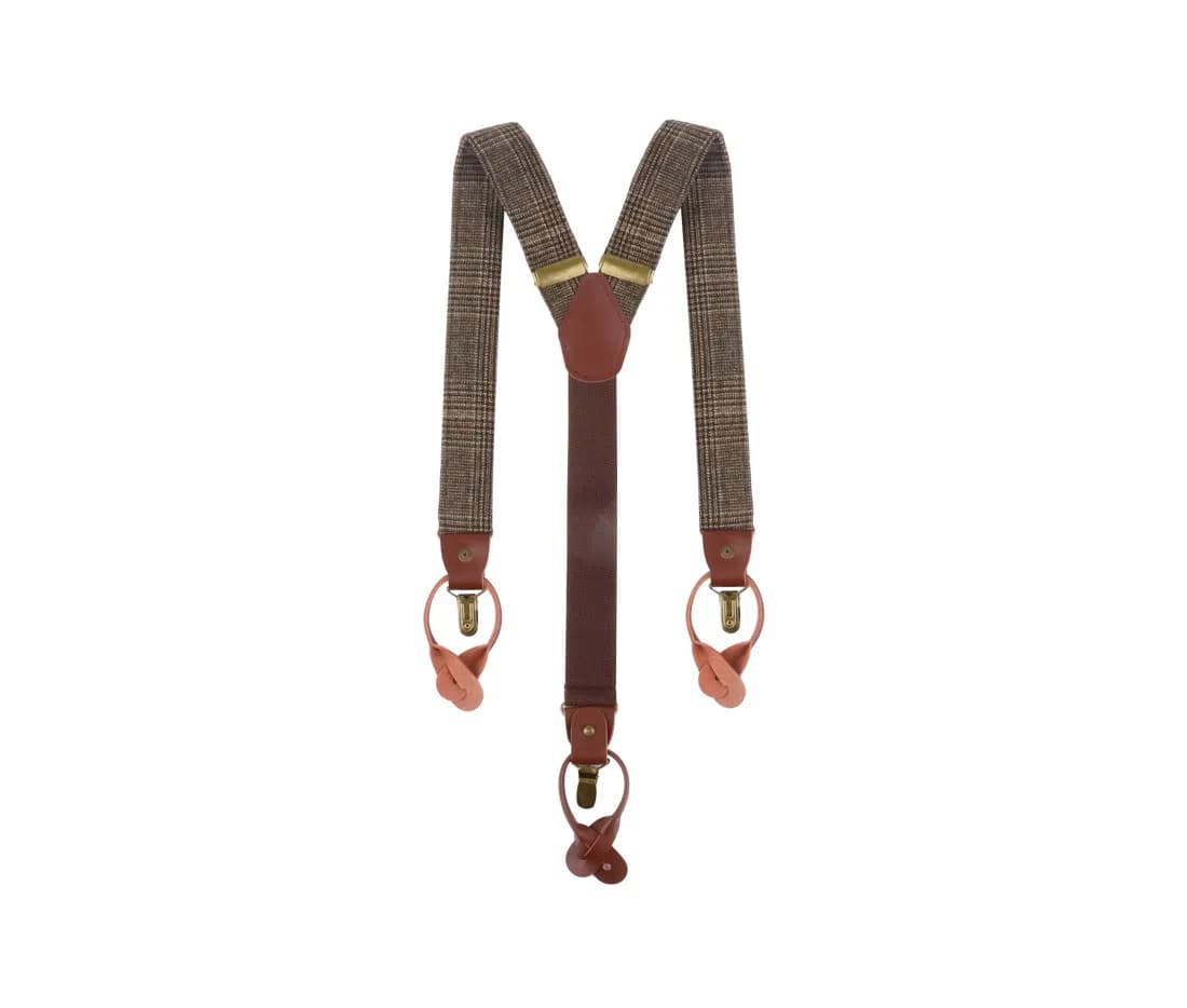 Suspenders Urban-Glencheck – Braun – Rückansicht