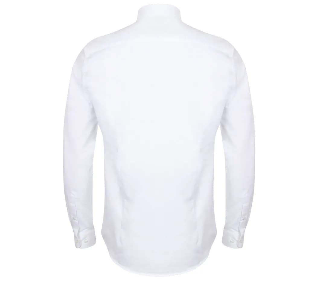 Modern Oxford Long Sleeved Shirt - Slim Fit – Weiss – Rückansicht