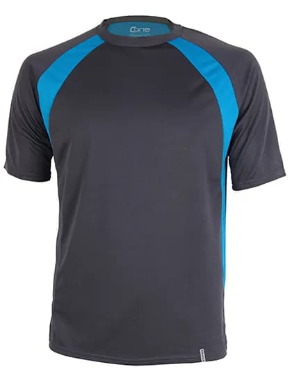 Pace Tech Tee – Anthrazit / Hellblau