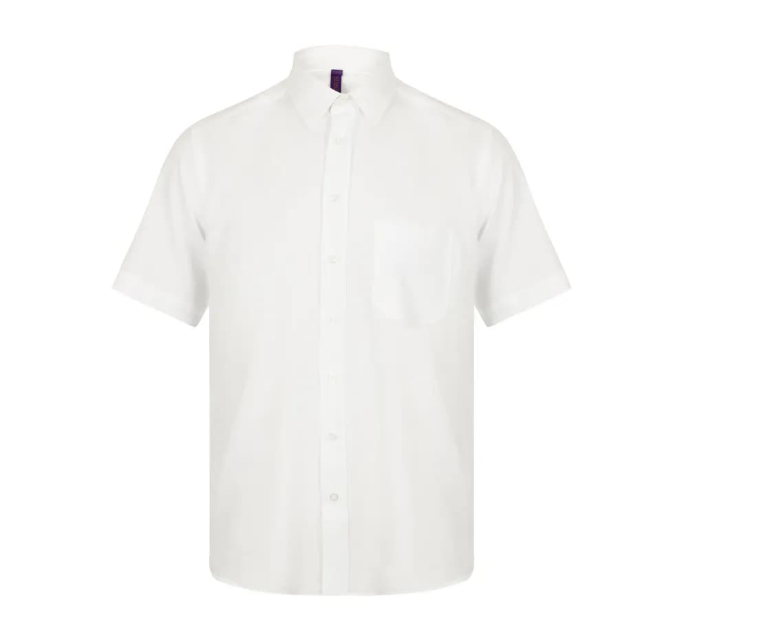 Wicking Antibacterial Polyester Quick Dry Short Sleeved Shirt – Blanc – vue de dos