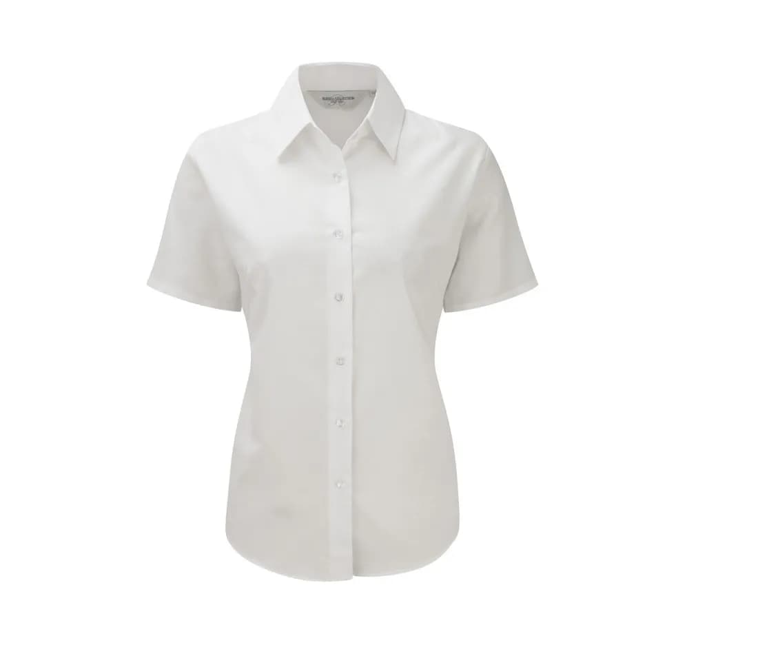Chemise Oxford cintrée manches courtes femme
