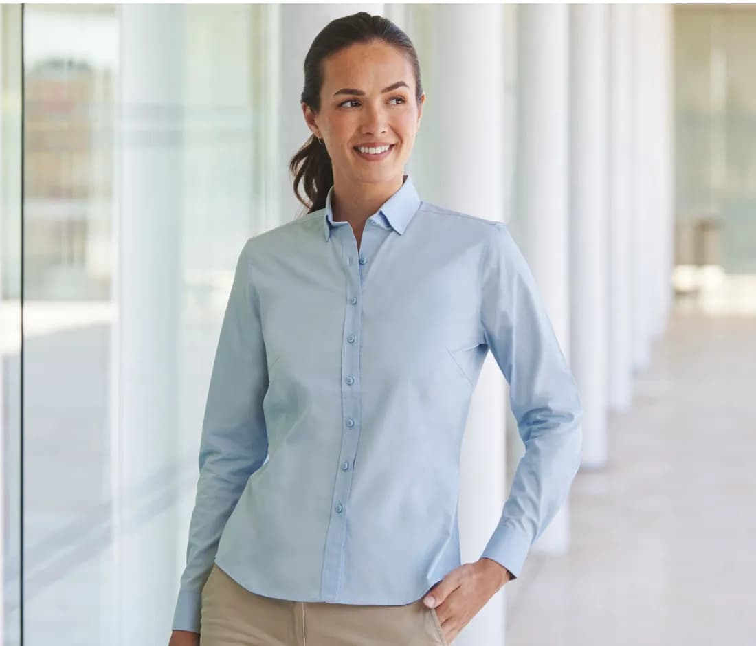 Ladies' Long Sleeved 'cotton Feel' Coolplus® Shirt