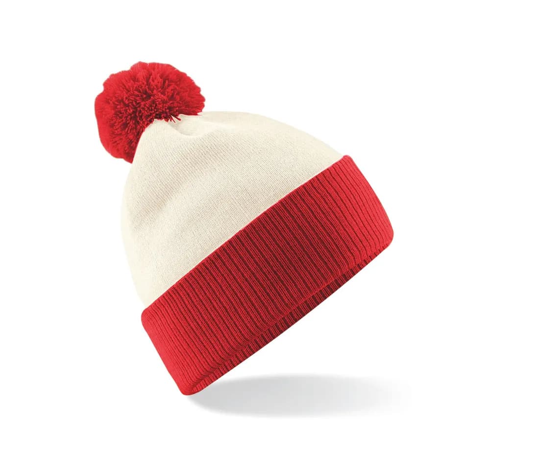 Snowstar® Two-Tone Beanie – Weiss / Rot