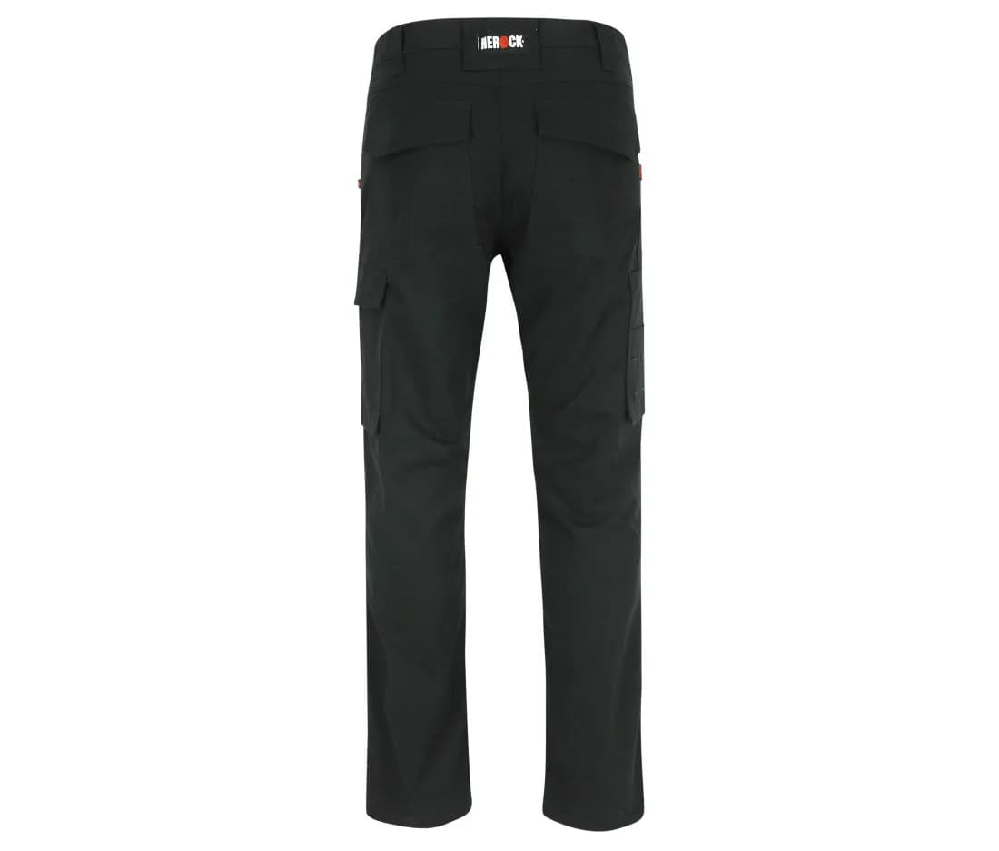 Dero Stretch-Arbeitshose mit 10 Taschen – Schwarz – Rückansicht