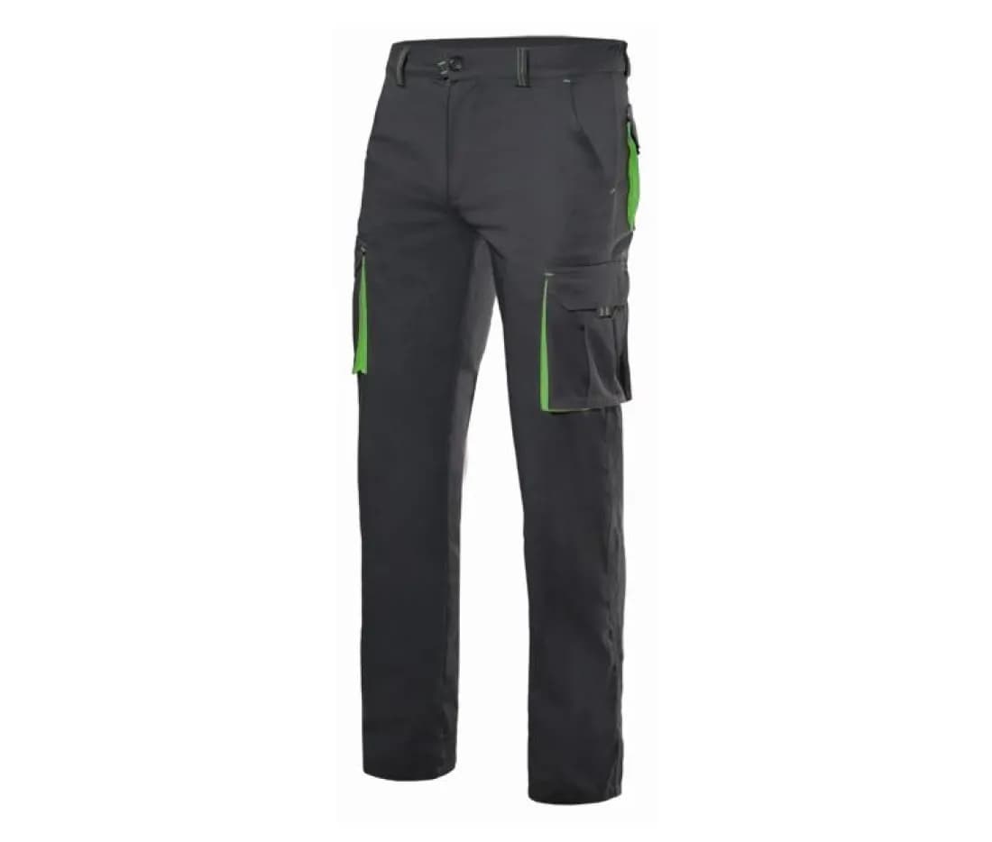 Pantalon stretch multipoches bicolore