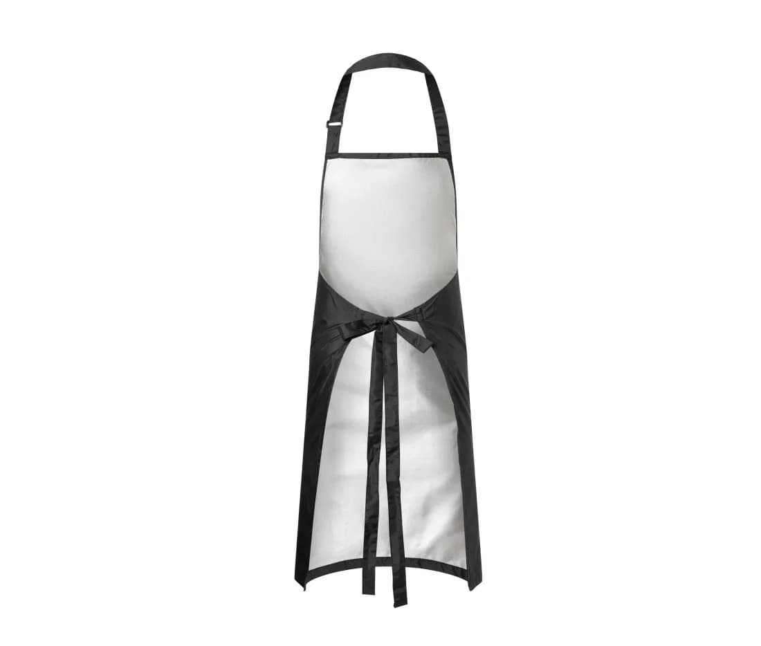 Tablier à bavette imperméable avec boucle – Noir – vue de dos