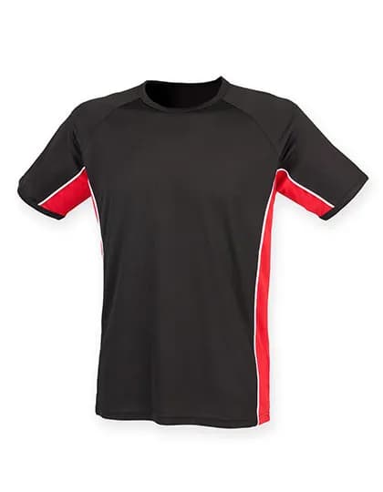 Adult’s Performance Panel T-Shirt – Schwarz / Rot / Weiss
