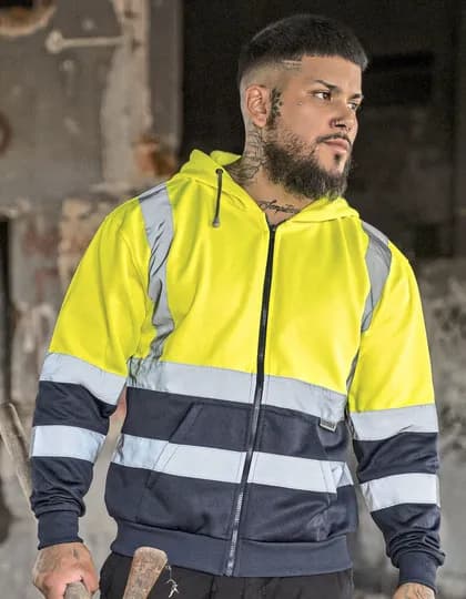 Hi-Vis Workwear Hooded Sweat-Jacket Galway