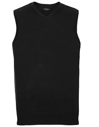 Men’s V-Neck Sleeveless Knitted Pullover – Noir