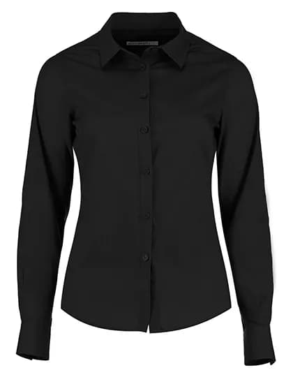 Women’s Tailored Fit Poplin Shirt Long Sleeve – Schwarz