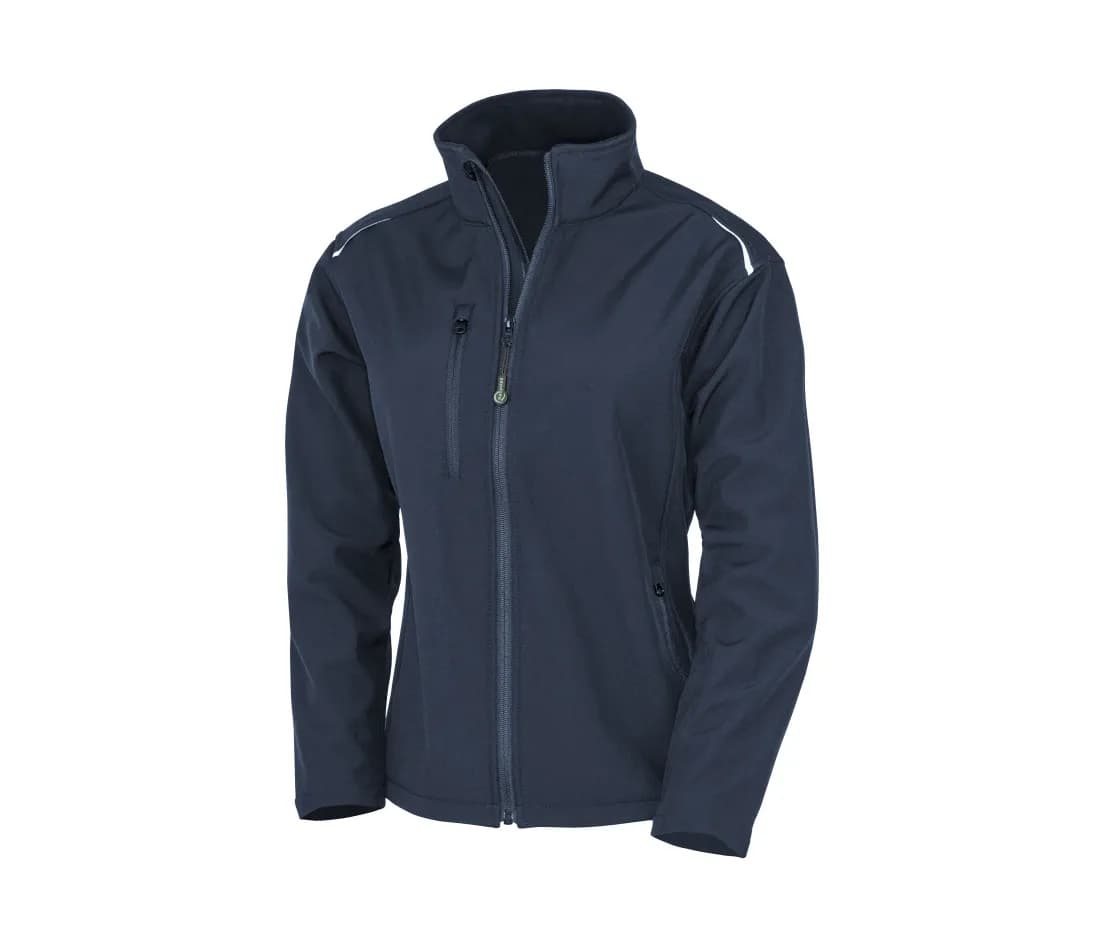 Damen 3-Lagen-Softshelljacke recycelt, bedruckbar – Marine