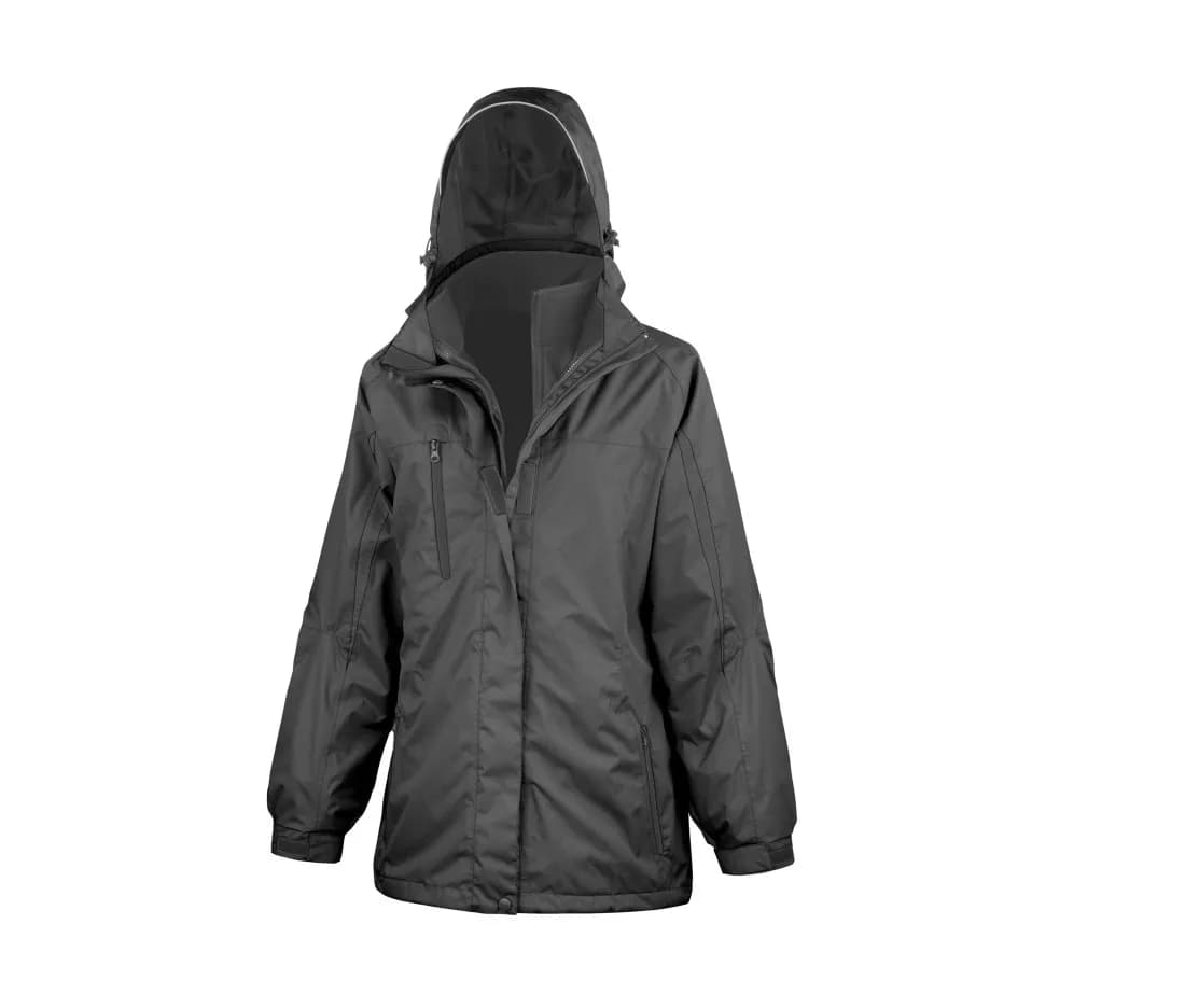 Damen 3-in-1-Jacke «Journey» mit Softshell-Innenjacke – Schwarz