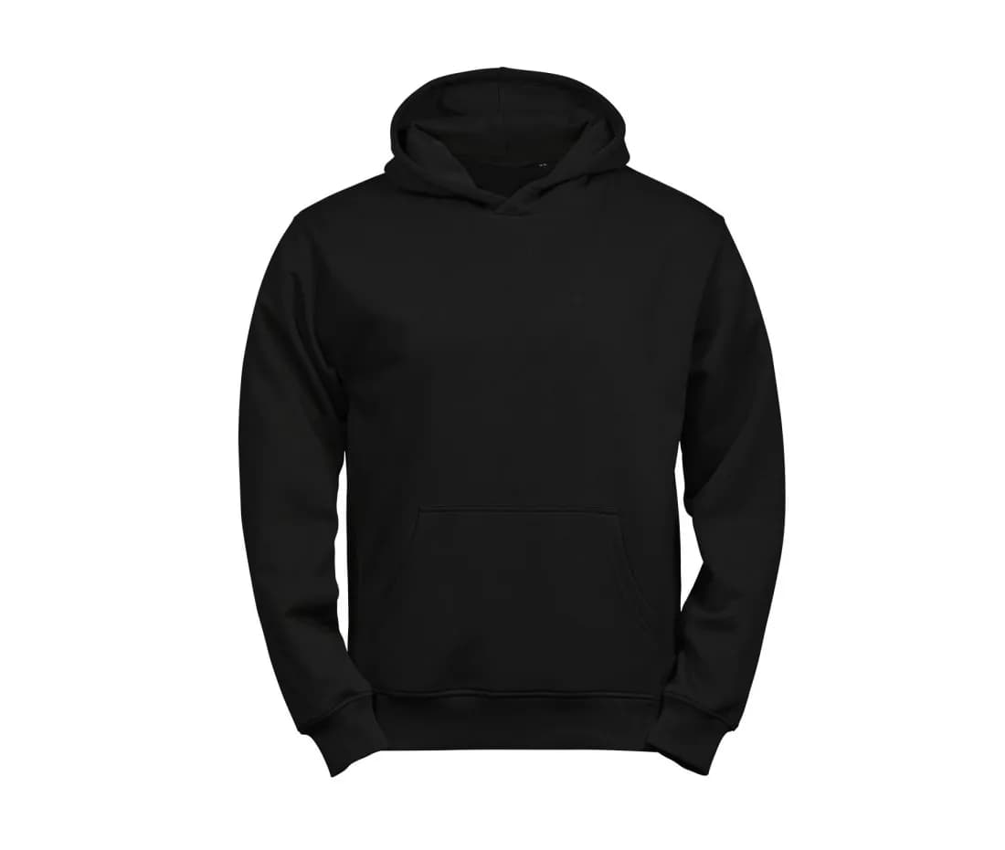 Kinder Hoodie ohne Etikett – Schwarz – Rückansicht