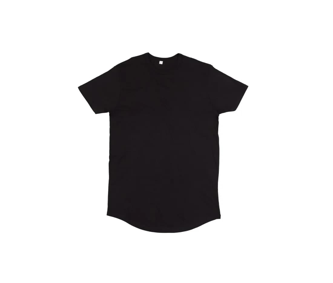 Herren T-Shirt, extra lang – Schwarz